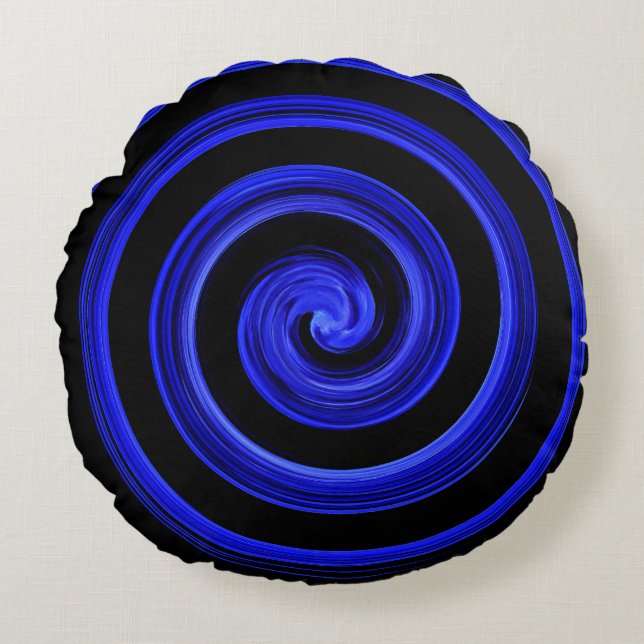 Black and blue round cushion (Front)