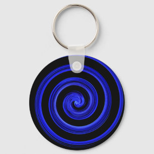 Black and blue spiral key ring