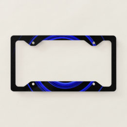 Black and blue spiral licence plate frame