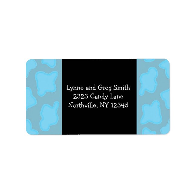 Black and Blue Spotted Pattern Label (Front)