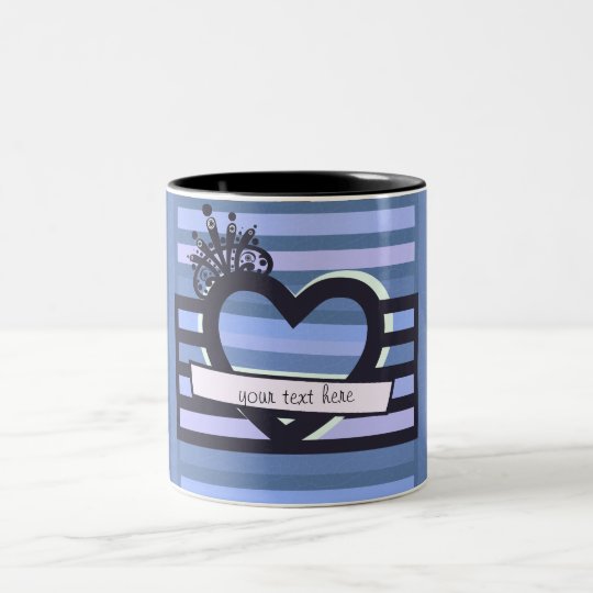 black and blue stripes mug