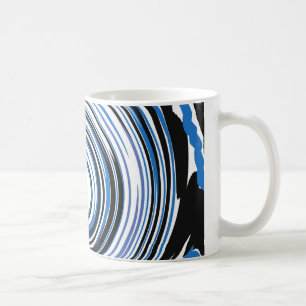 Black and blue swirl design coffee mug