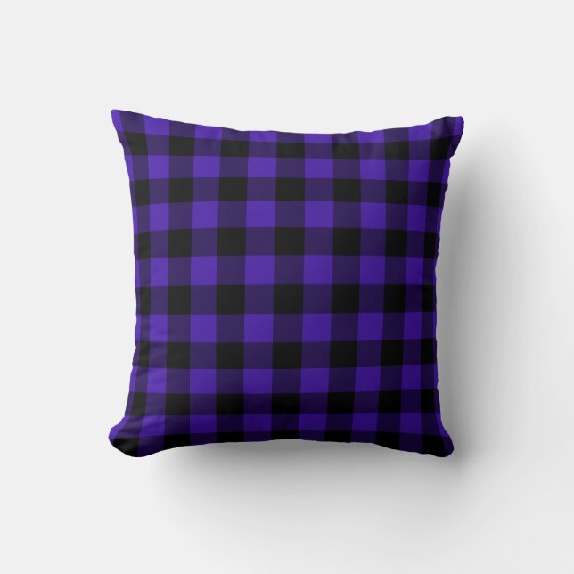 Black and Blue Throw Pillow (Front)