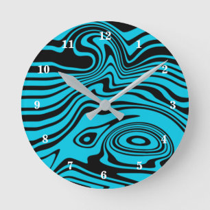 Black and Blue Wall Clock