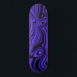 Black and Blue Waves Skateboard or Choose Colour<br><div class="desc">Custom Colours - Abstract Warped Black and Blue Waves Stripe Skateboards - Customisable - or Choose / add your favourite background colour ! MIGNED Design</div>