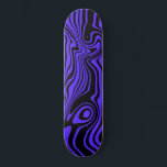 Black and Blue Waves Skateboard or Choose Colour<br><div class="desc">Custom Colours - Abstract Warped Black and Blue Waves Stripe Skateboards - Customisable - or Choose / add your favourite background colour ! MIGNED Design</div>