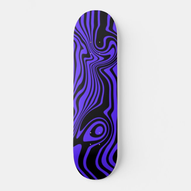 Black and Blue Waves Skateboard or Choose Colour (Front)