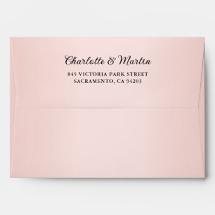 Black and Blush Wedding Envelope