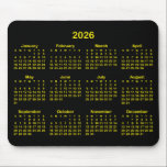Black and Bright Yellow 2026 Calendar Mouse Pad<br><div class="desc">Looking for a sleek and stylish way to keep track of your days? Check out this black and yellow 2026 calendar mousepad! It makes a great gift for anyone who loves to stay organised. Plus, it's a great way to show off your personality and make your desk look unique by...</div>