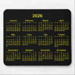 Black and Bright Yellow 2026 Calendar Mouse Pad<br><div class="desc">Looking for a sleek and stylish way to keep track of your days? Check out this black and yellow 2026 calendar mousepad! It makes a great gift for anyone who loves to stay organised. Plus, it's a great way to show off your personality and make your desk look unique by...</div>