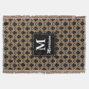 Black and Bronze 1920s Art Deco - Personalised Throw Blanket