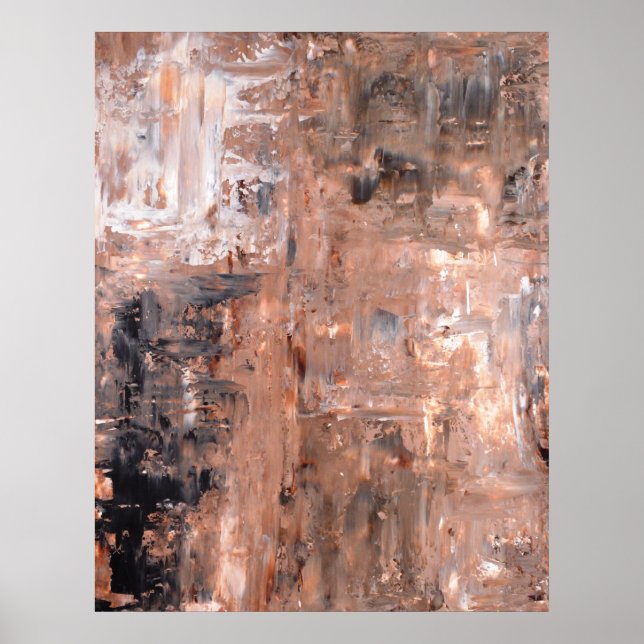 Black and Brown Abstract Art Poster (Front)