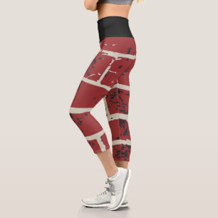 Black And Brown- Brick Zazzle_Growshop. Capri Leggings
