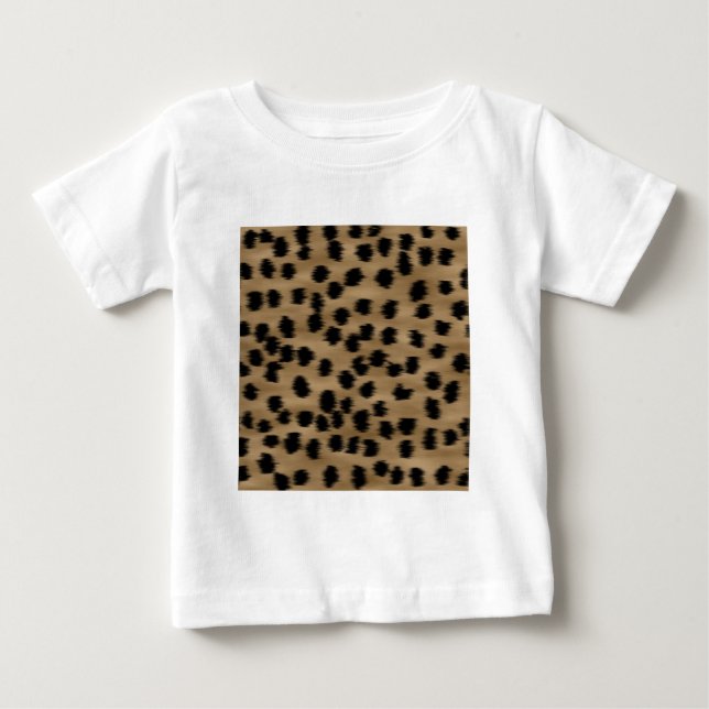 Black and Brown Cheetah Print Pattern. Baby T-Shirt (Front)