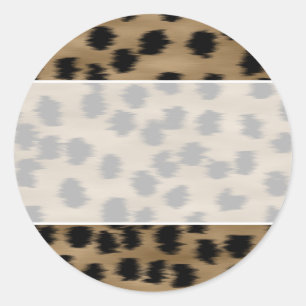 Black and Brown Cheetah Print Pattern. Classic Round Sticker