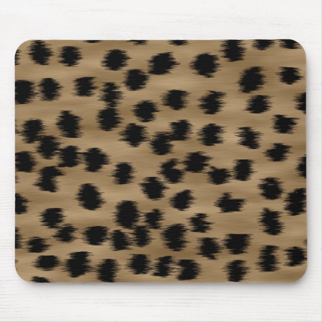 Black and Brown Cheetah Print Pattern. Mouse Pad (Front)