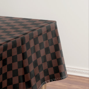 Black and Brown Chequered Tablecloth