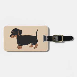 Black and Brown Dachshund Luggage Tag