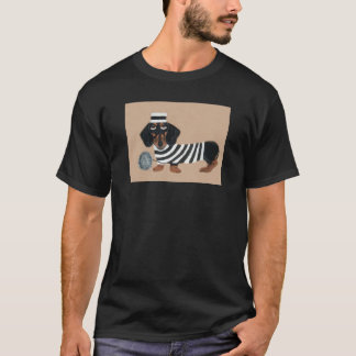 Black and Brown Dachshund Treat Thief Jailbird T-Shirt