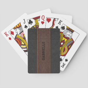 Black and brown faux leather texture playing cards