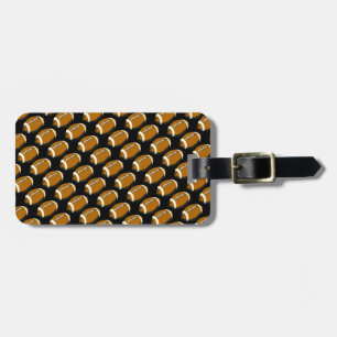 Black and Brown Football Sports Luggage Tag