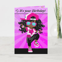 Black and Brown Girls Hip Hop Happy Birthday