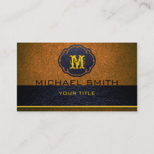 Black and Brown Leather Business Card