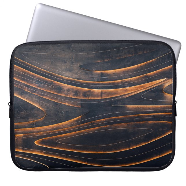 Black and brown spiral stairs laptop sleeve (Front)