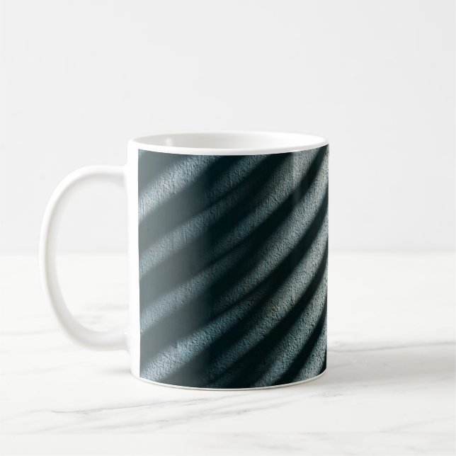 Black and brown striped textile coffee mug (Left)
