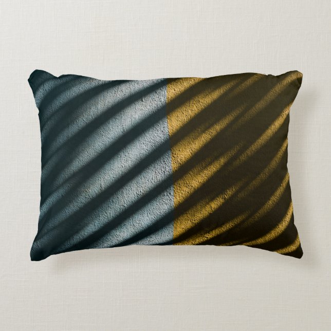 BLACK AND BROWN STRIPED TEXTILE DECORATIVE CUSHION (Front)