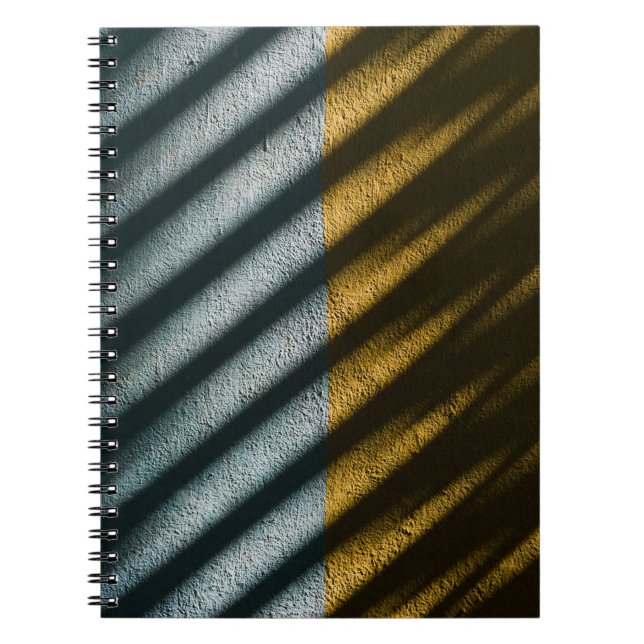 BLACK AND BROWN STRIPED TEXTILE NOTEBOOK (Front)
