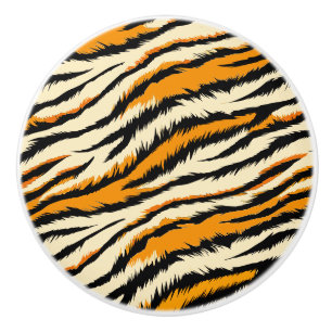 Black and Brown Tiger Stripes Pattern  Ceramic Knob