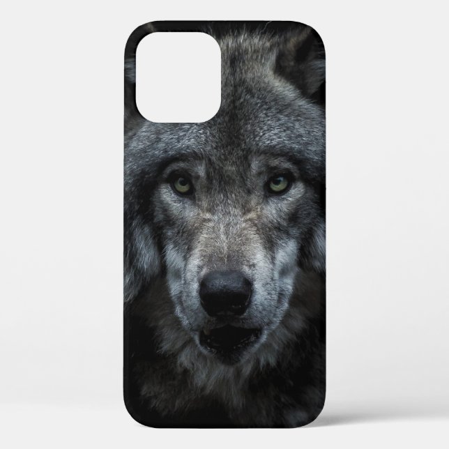 BLACK AND BROWN WOLF PAINTING Case-Mate iPhone CASE (Back)