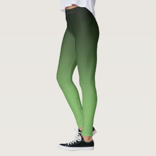 Black and Bud Green Ombre Pattern Leggings