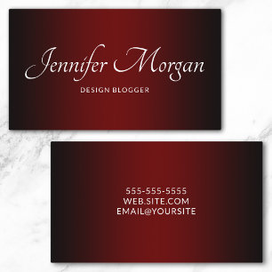 Black and Burgundy Elegant Ombre Business Card