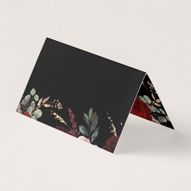 Black and Burgundy Red Floral Elegant (Front)