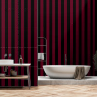 Black And Burgundy Red Ultra Wide 4 Inch Stripe