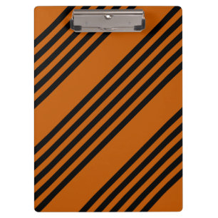 Black and burnt orange five stripe pattern clipboard