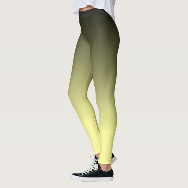 Black and Canary Yellow Ombre Pattern Leggings (Left)