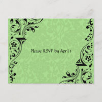 Black and Celadon Lace RSVP