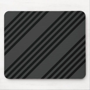 Black and charcoal five stripe pattern mouse pad