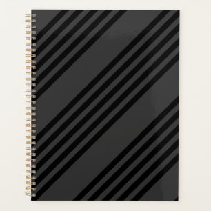 Black and charcoal five stripe pattern planner