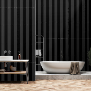 Black And Charcoal Grey Ultra Wide 4 Inch Stripe Wallpaper