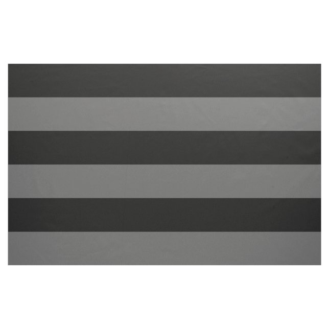 Black and Charcoal Grey Wide Stripes Large Scale Fabric (Yard)