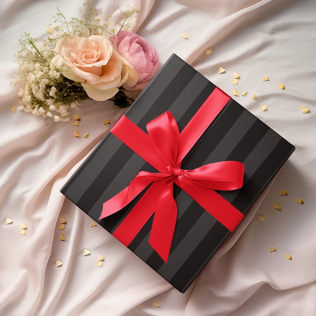 Black and Charcoal Stripes Wrapping Paper (Black and Charcoal Stripes Wrapping Paper)