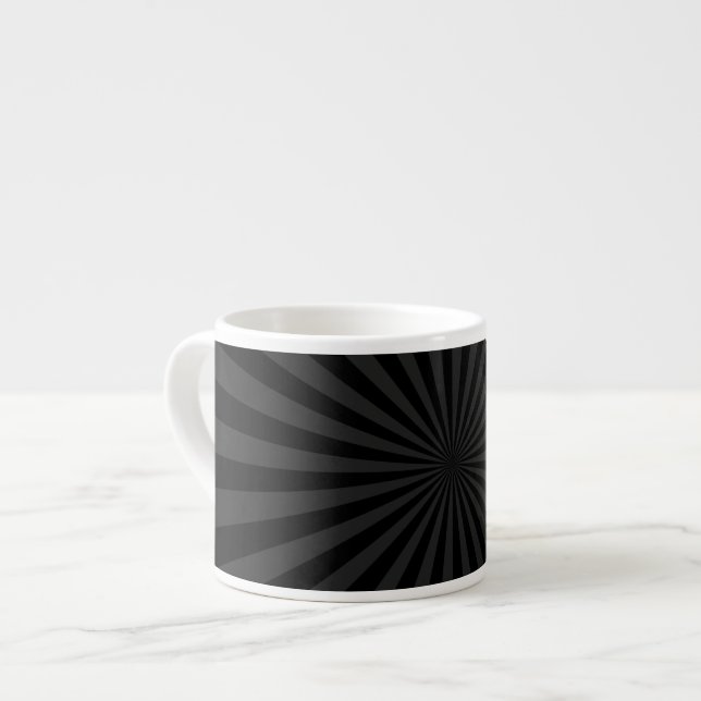 Black and Charcoal Sun Burst Customise This Espresso Cup (Front Left)