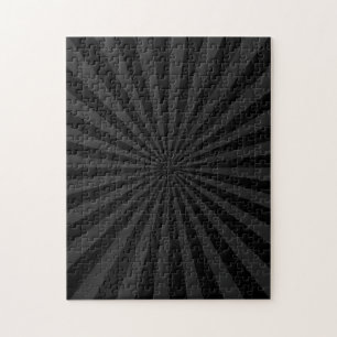 Black and Charcoal Sun Burst Decor Jigsaw Puzzle