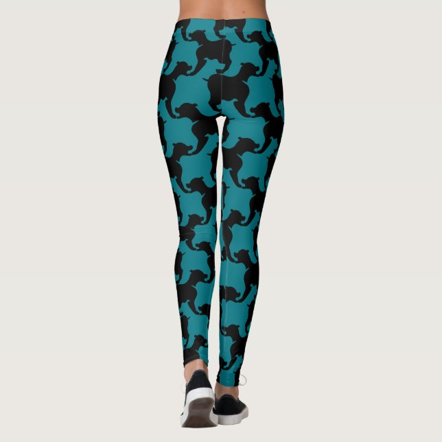 Black and Choose colour Houndstooth dogs leggings (Back)