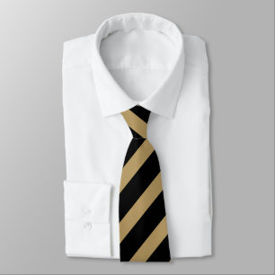 Black and Classic Gold Regimental Stripe Tie
