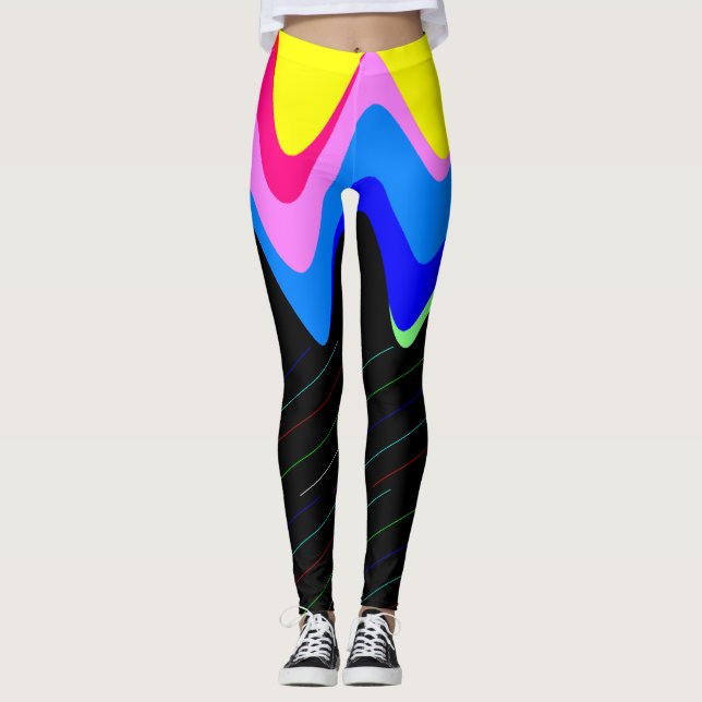 Black and colouresd leggings (Front)